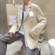 痞帥ins小西服潮牌男女同款寬松秋大理石紋撞色休閑西裝外套男潮西裝外套綁帶 西裝外套 oversize 西裝外套-港仔男裝 歷史價格詳細信息