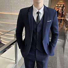 春秋款男士純色西服套裝男 修身婚慶正裝新郎結婚禮服西裝三件套 歷史價格詳細信息