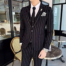 韓國條紋西服套裝男韓版修身雙排扣小西裝英倫商務職業正裝婚 歷史價格詳細信息
