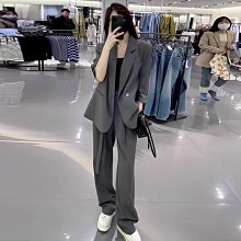 灰色職業西裝褲女春季新款正裝女褲直筒褲修身煙管褲中腰長褲厚 歷史價格詳細信息