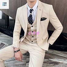 【百衣會】西裝套裝男西裝男士商務休閒職業裝緊身新郎伴郎結婚三件式禮服潮& 歷史價格詳細信息