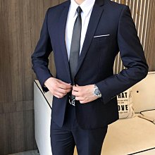 商務韓版職業正裝西服套裝男士西裝男修身新郎結婚禮服亮面黑色潮 歷史價格詳細信息