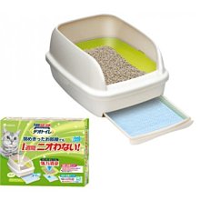 日本Unicharm 開放式雙層貓砂屋 抗菌消臭貓便盆,豪華全套組-全配【免運】『WANG』 歷史價格詳細信息