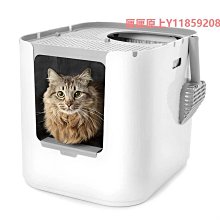 現貨 新品貓砂盆美卡貓砂盆超大號半封閉貓廁所防外濺帶出隔臭開放式特大號貓屎盆 歷史價格詳細信息