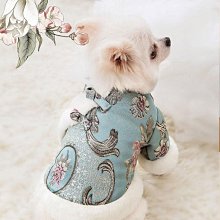 新年小狗狗衣服冬季泰迪比熊雪納瑞小型犬冬款寵物秋冬款兩腳唐裝寵物衣服~晴天 歷史價格詳細信息