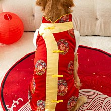 寵物衣服  狗狗衣服狗狗唐裝大型犬冬季金毛新年保暖拉佈拉多邊牧過年紅色喜慶衣服 臺灣熱賣 歷史價格詳細信息