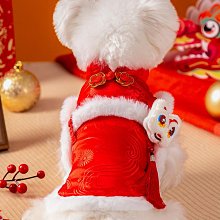 小狗狗衣服冬款新年唐裝紅色喜慶小型犬過年寵物衣服可愛加厚棉衣 歷史價格詳細信息