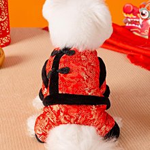 小狗狗衣服冬款新年唐裝紅色喜慶小型犬過年寵物衣服可愛加厚棉衣 歷史價格詳細信息