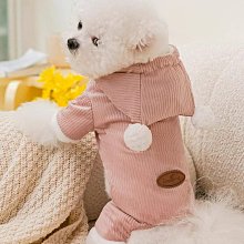 雙毛球皮標燈芯絨狗狗衣服冬季比熊泰迪小型犬寵物秋冬款連帽棉衣寵物衣服~晴天 價格比較,價格查詢,歷史價格詳細信息