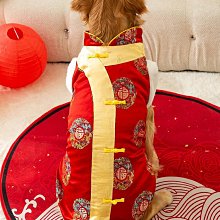 寵物衣服  狗狗衣服狗狗唐裝大型犬冬季金毛新年保暖拉佈拉多邊牧過年紅色喜慶衣服 臺灣熱賣 歷史價格詳細信息