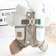 寵物狗狗衣服秋冬季保暖四腳衣帶挎包加絨加厚比熊泰迪防掉毛衣服 歷史價格詳細信息