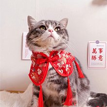 新年寵物圍冬季春節狗狗口水貓咪過年圍脖蝴蝶結圣誕節可愛紅 歷史價格詳細信息