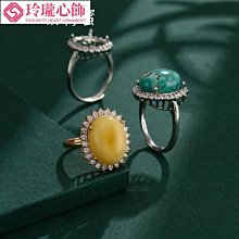 時尚個性戒指空托s925純銀戒托鑲嵌翡翠葫蘆914mm韓版輕奢小眾女~玲瓏心飾 歷史價格詳細信息