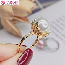 S925純銀珍珠空托時尚復古宮廷風可調節戒指女款DIY飾品配件-玲瓏心飾 歷史價格詳細信息