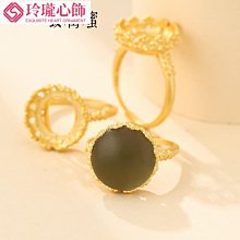 S925純銀戒指空托古法銀鎏金工藝銀飾戒托715鑲嵌翡翠蜜蠟馬鞍托-玲瓏心飾 歷史價格詳細信息