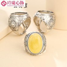 復古戒托925純銀戒指空托鑲綠松石戒托蜜蠟戒托琥珀戒托空托13*18-玲瓏心飾 歷史價格詳細信息