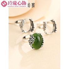 戒托空托925純銀簡約戒指空托手工鑲嵌蜜蠟翡翠戒指托1822方戒托-玲瓏心飾 歷史價格詳細信息