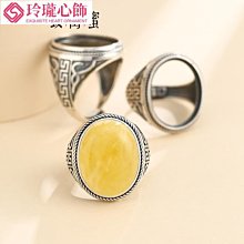 s925純銀復古男女戒指空托日韓diy戒托空托蜜蠟綠松石銀戒托10*14-玲瓏心飾 歷史價格詳細信息