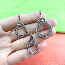 S925純銀吊墜空託日韓項鏈項墜吊墜託鑲嵌紅寶石蜜蠟琥珀空託5*7 歷史價格詳細信息