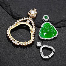 下殺-s925純銀佛公吊墜托鑲嵌翡翠小佛公吊墜空托豪華款佛公包邊吊墜托 價格比較,價格查詢,歷史價格詳細信息