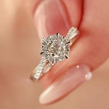 莫桑鉆戒女戒指莫桑鉆石1克拉S925鉑金訂求婚一對戒指情侶--鴻運飾品 歷史價格詳細信息