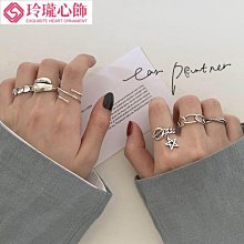 925純銀幾何戒指女小眾設計簡約ins潮輕奢冷淡風時尚個性開口指環~玲瓏心飾 歷史價格詳細信息