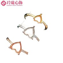 S925純銀戒指托空托心形皇冠花邊戒托鑲嵌玉髓瑪瑙圓形diy銀托55-玲瓏心飾 歷史價格詳細信息