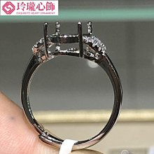 戒指空托通體925純銀橫款戒托鑲嵌翡翠戒面空托57 68  810-玲瓏心飾 歷史價格詳細信息