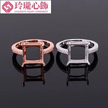 925純銀戒指空托翡翠日韓戒托空托681012*16 715 13*18-玲瓏心飾 歷史價格詳細信息