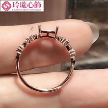 925純銀鍍金時尚豪華滿鉆潮流簡約百搭銀飾精工鑲嵌戒指空托79雙~玲瓏心飾 歷史價格詳細信息