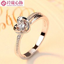 莫桑鉆戒指女款莫桑石銀戒韓版簡約開口指環尾戒子輕奢--鴻運飾品 歷史價格詳細信息