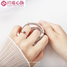 純銀開口戒指網紅時尚ins潮個性食指環單身尾戒食指女小指冷淡風~玲瓏心飾 歷史價格詳細信息