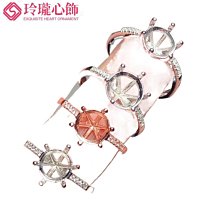 純銀戒指空托S925銀鍍心形6/心形8/心形10簡單圍鉆輕奢小眾指環~玲瓏心飾 歷史價格詳細信息