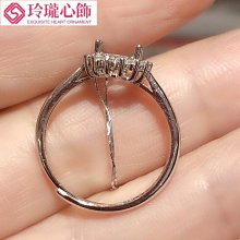 925純銀鍍金時尚豪華滿鉆潮流簡約百搭銀飾精工鑲嵌戒指空托79雙~玲瓏心飾 歷史價格詳細信息