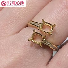 925純銀鍍金時尚豪華滿鉆潮流簡約百搭銀飾精工鑲嵌戒指空托79雙~玲瓏心飾 歷史價格詳細信息