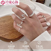 戒指不掉色銀戒指女生ins小眾設計男指環簡約細素圈光面情侶尾戒小指 歷史價格詳細信息