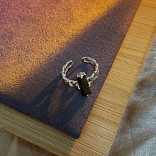 黑曜石戒指女適合手粗的戒指女石頭戒指設計感高級男潮流鋼鈦-哈囉好物 歷史價格詳細信息