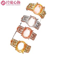 純銀戒指空托S925銀鍍金橢圓6×8/7×9/8×10三色可調節奢華簡單~玲瓏心飾 歷史價格詳細信息