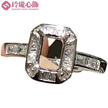 新款925純銀鍍白金時尚百搭銀飾精工打造氣質長方枕形戒指空托57~玲瓏心飾 價格比較,價格查詢,歷史價格詳細信息