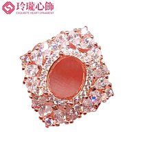 純銀戒指空托S925銀鍍金橢圓6×8/7×9/8×10三色可調節奢華簡單~玲瓏心飾 歷史價格詳細信息