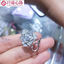 925純銀鍍金代鑲嵌各類主石 水晶 彩寶 翡翠多粒戒指空托 33~玲瓏心飾 歷史價格詳細信息