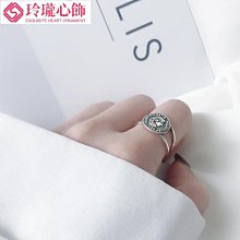 日韓時尚精品］ 925純銀飾 歐美風克拉求婚戒指 幸運戒指  精品戒指 招財開運幸福姻緣桃花~玲瓏心飾 歷史價格詳細信息