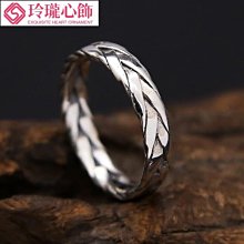 純銀戒指S925銀復古泰銀指環時尚回紋簡單中式古典小眾設計男女 歷史價格詳細信息