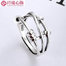 戒指S925純銀靈蛇滿鉆戒指女小眾設計感開口可調節指環簡約百搭食指戒 歷史價格詳細信息