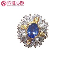 新款純銀戒指空托S925銀鍍金精工三色主石圓形3456多尺寸精美禮物~玲瓏心飾 歷史價格詳細信息