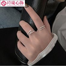 個性小眾女可調節開口時尚交叉雙層戒指女韓版潮流食指戒925銀飾-哈囉好物 歷史價格詳細信息
