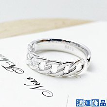 純銀 925 銀 單善 扁鍊 開口 戒指 戒子 戒圍 硫化 質感 女生 女款 男生 二環 兩環 銀戒-鴻運飾品 歷史價格詳細信息