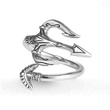 戒指925純銀海豚戒指女新款潮小眾設計魚尾食指戒開口戒子尾戒-鴻運飾品 歷史價格詳細信息