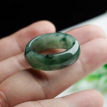 正品A貨翡翠戒指緬甸老坑飄花玉戒指瑩光戒指男女款玉指環18.3MM 歷史價格詳細信息