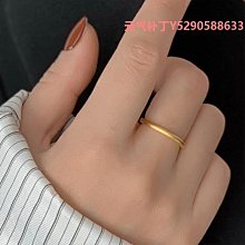 古法素圈戒指女磨砂越南沙金仿真黃金不掉色小眾設計輕奢素戒細 歷史價格詳細信息